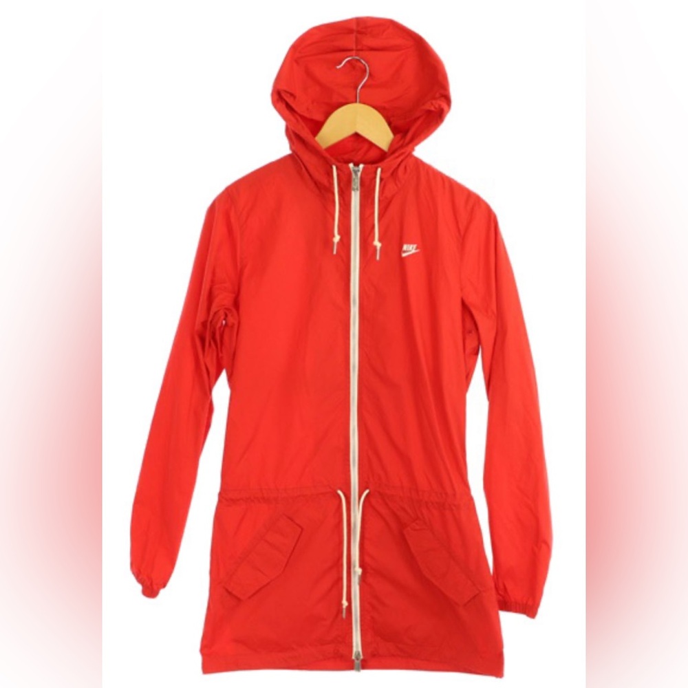 Women’s (Vintage) Red Nike nylon Long windbreaker zip-up jacket Size Small
